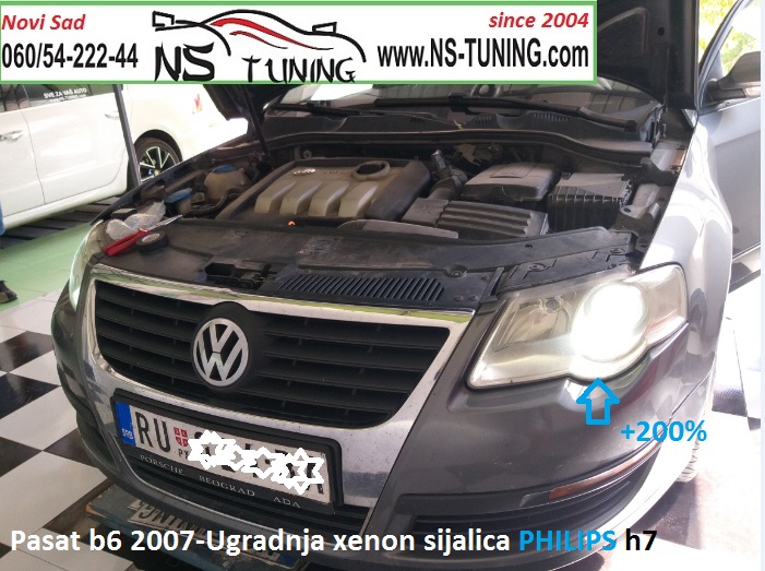 pasat b6 2006 2007 2008 godiste h7 sijalica slaba ugradnja xenona philips jaca svetla novi sad